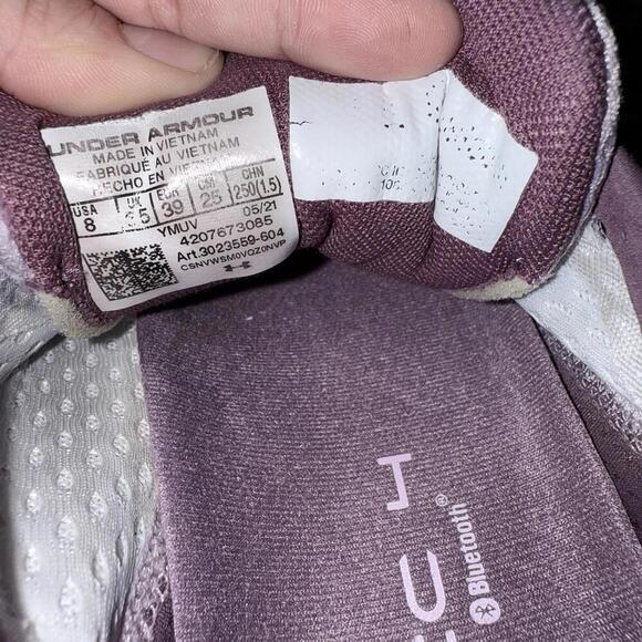 Under Armour Shoes Womens 8 HOVR Sonic 4 Running Low Sneakers 3023559 Purple - Picture 7 of 9